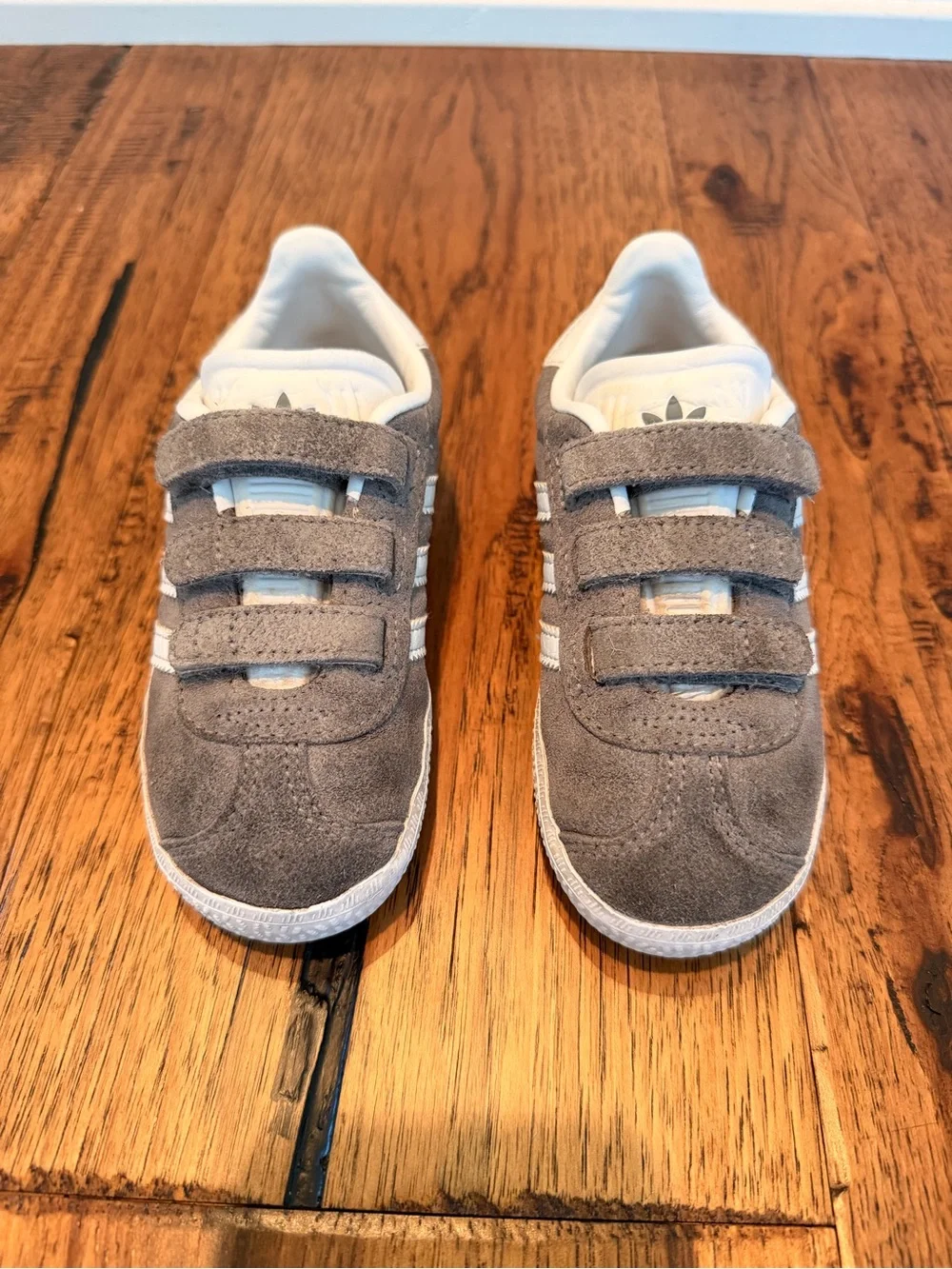 Adidas Toddler Boys Gazelle Suede Sneaker - Gray & White - Picture 3 of 7